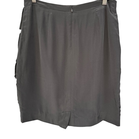 Doncaster 100% Silk Black Tiered Ruffle Skirt Size 6 - Picture 2 of 5